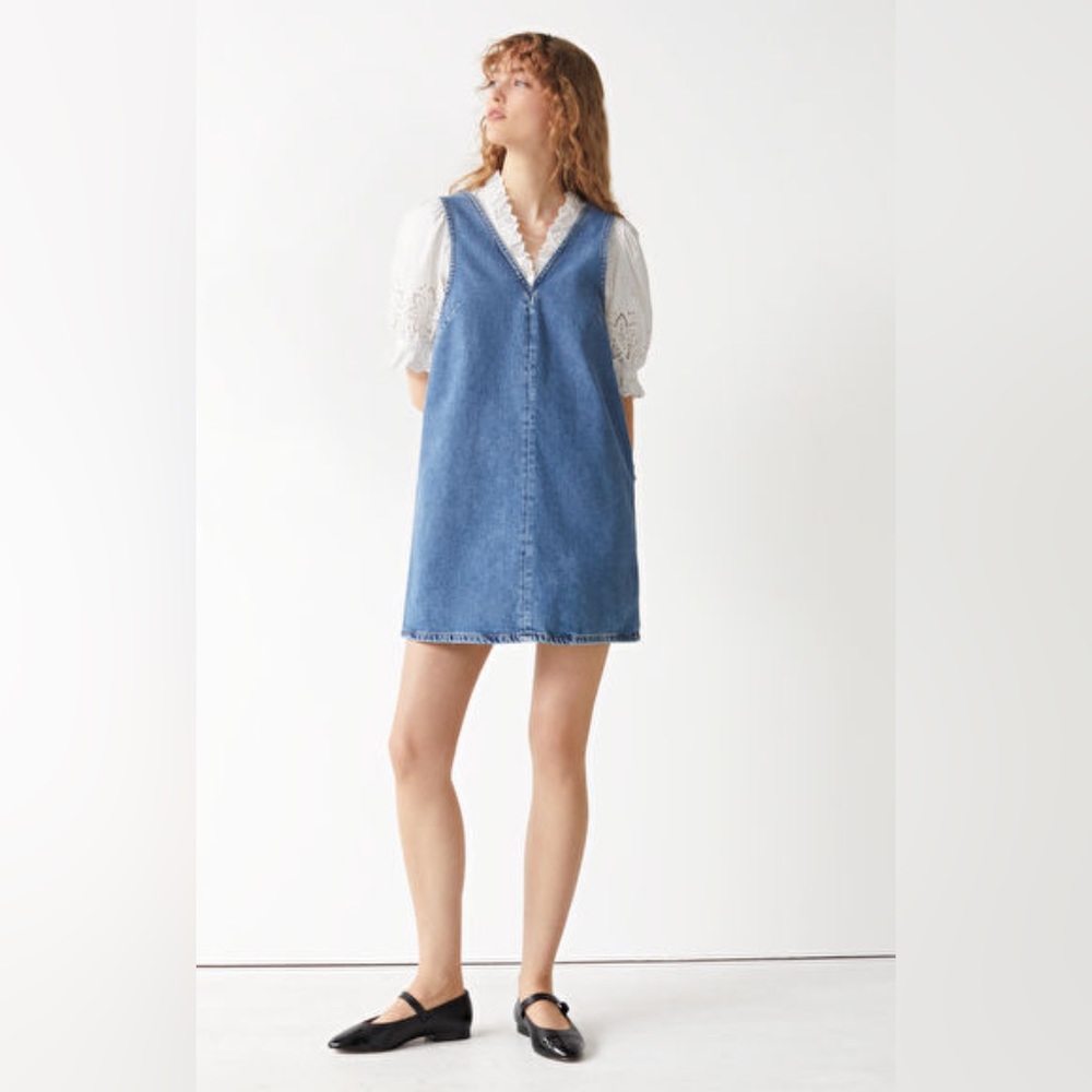 And Other Stories Denim Pinafore Style Dress